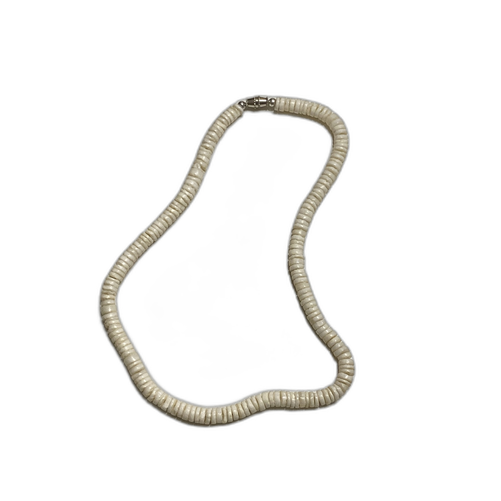 Vintage White/Cream Beaded Puka Necklace